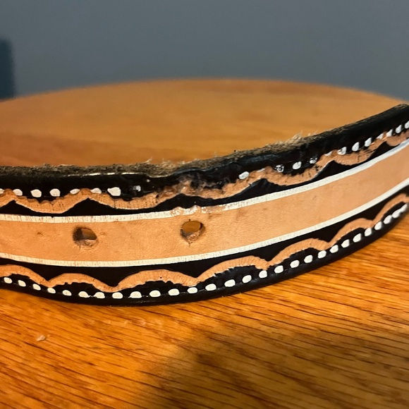 Vintage eagle design tooled leather belt handmade in Mexico western belt - Picture 11 of 17